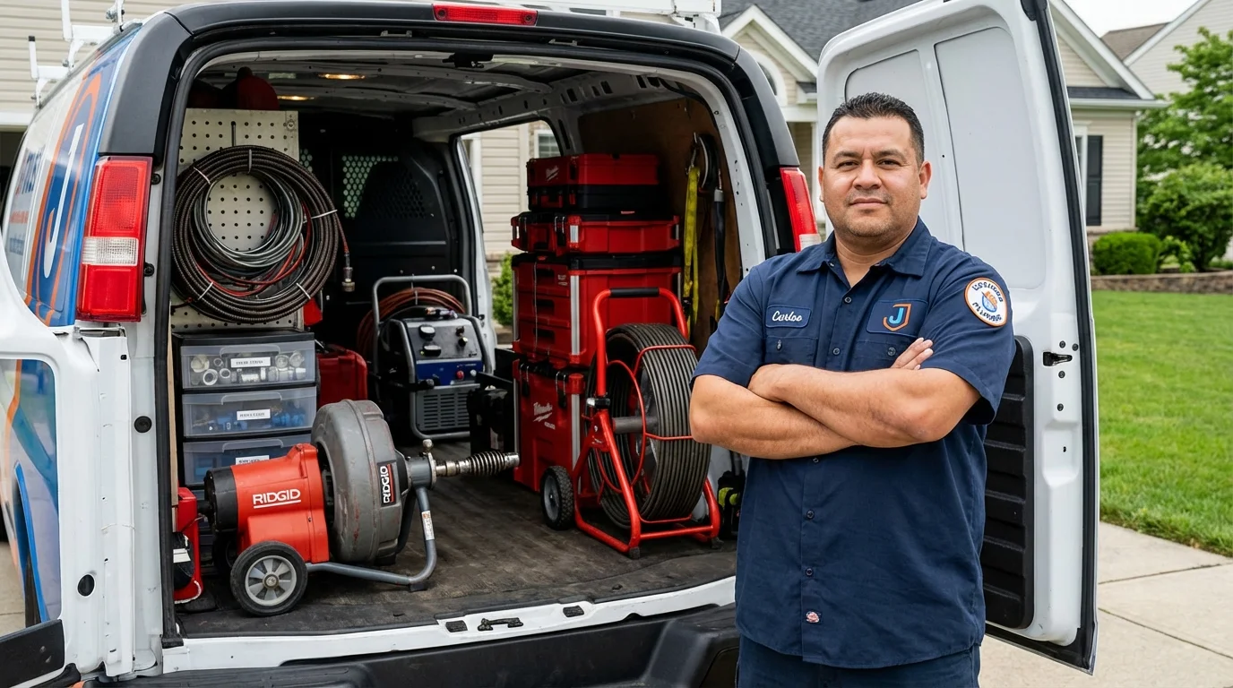 Professional drain cleaning equipment and Johns Plumbing LLC plumber in Cashmere