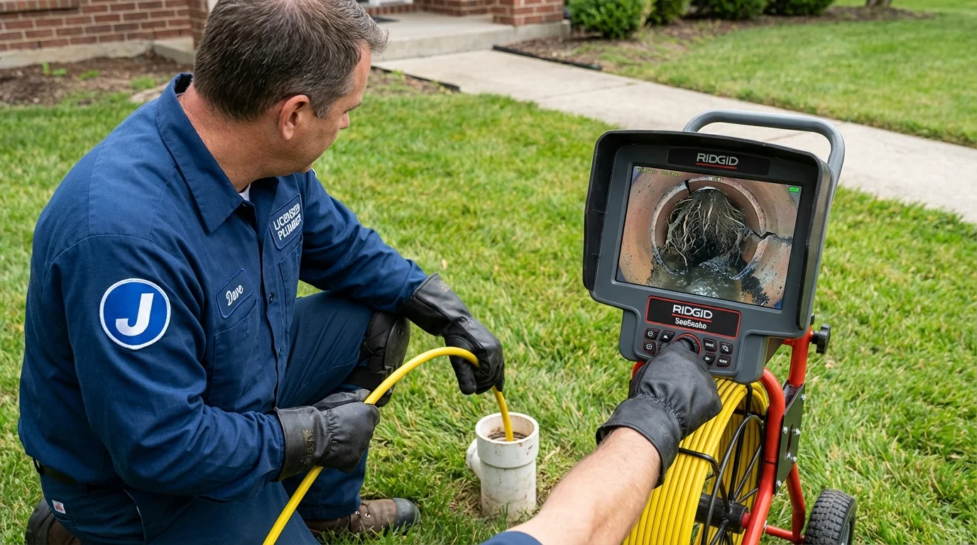 Sewer camera inspection being performed by Johns Plumbing LLC in Cashmere